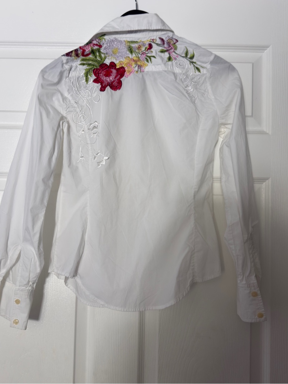 3J Workshop Johnny Was White Floral Embroidered Button-Up Shirt Size S - Picture 4 of 6
